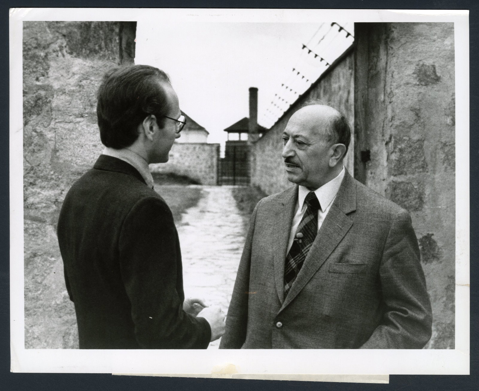Simon Wiesenthal Photo from Star Tribune Archives: One gelatin silver print or original vintage press photographic reproduction from the archives of the Star Tribune depicting Holocaust survivor and Nazi hunter Simon Wiesenthal, who helped track down 