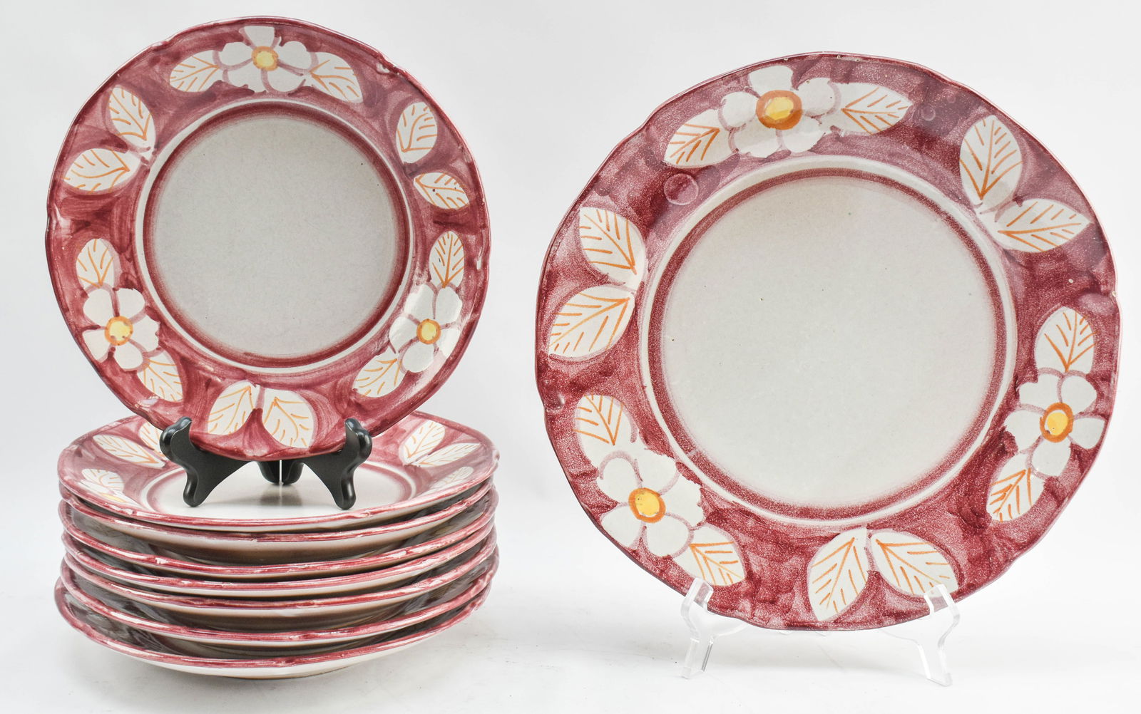 9 Pc. Italian Hand Painted Ceramic Dish Set (1 of 11)