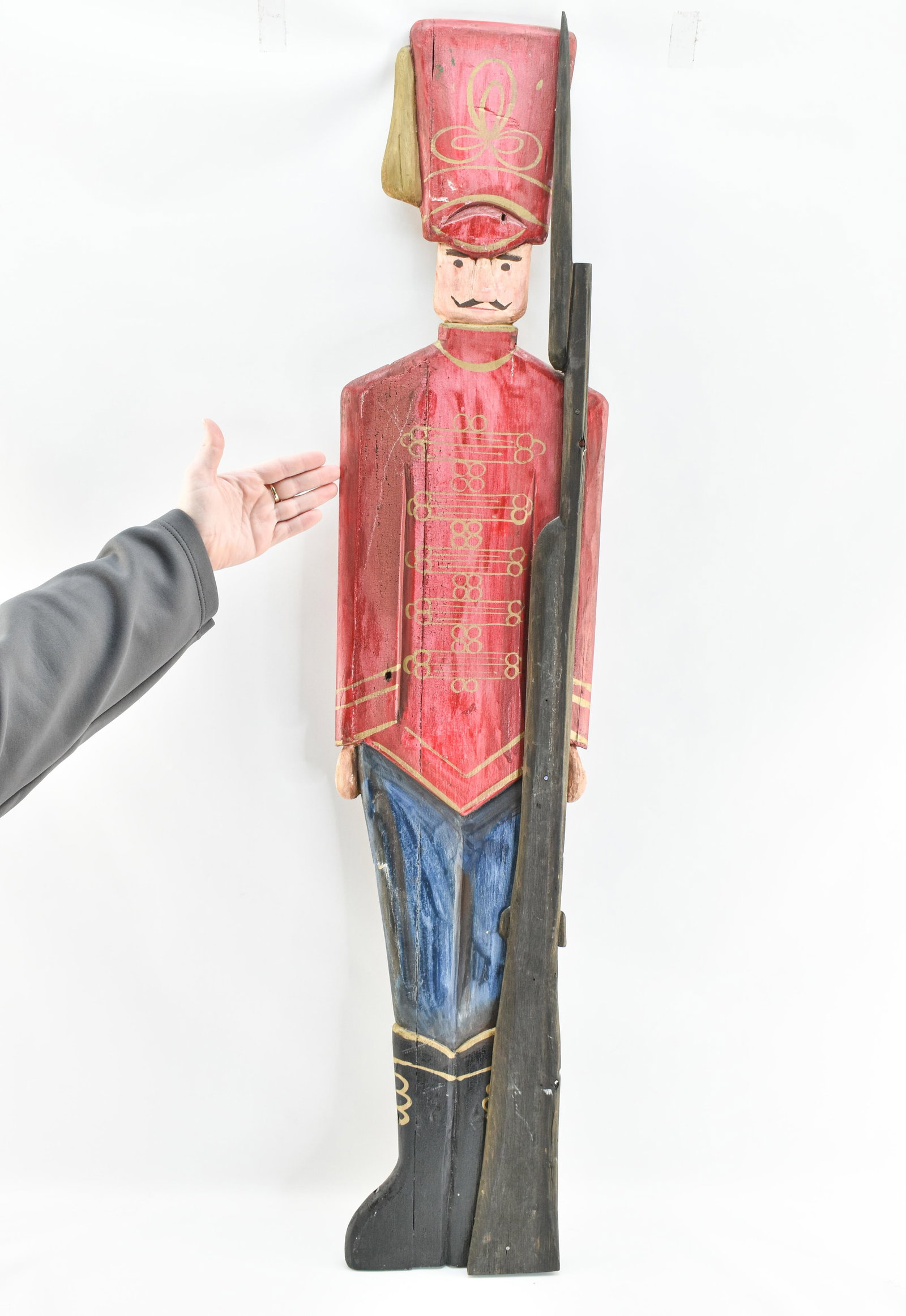 4 Foot Tall Vintage Painted Wood Toy Soldier Wall Hanging (1 of 7)