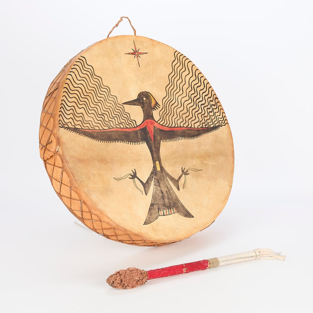 Lrg Vintage First Nations or Native American Hoop Drum (1 of 6)