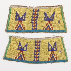 Vintage Northern Plains Native American Beaded Cuffs (1 of 4)
