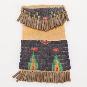 Vintage Plains Native American Beadwork Pouch Bag (1 of 4)