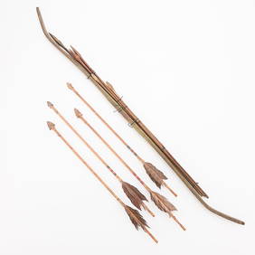Lrg Lot Vintage Western Native American Feather Arrows & Bow (1 of 5)