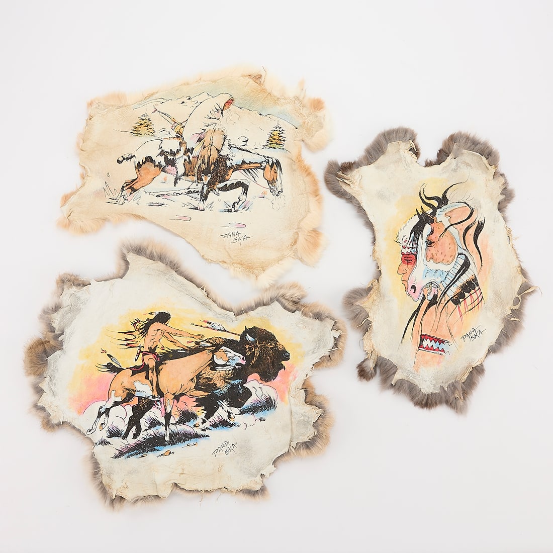 3 Painted Pelts by Paha Ska (1 of 6)
