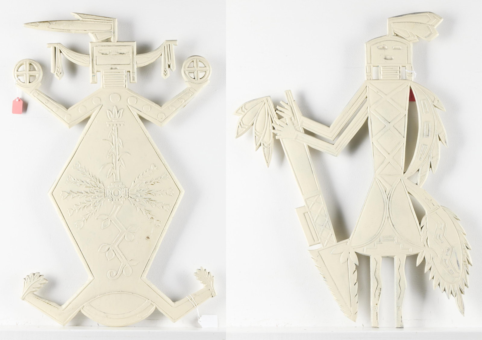 Grp 2 Native American Figural Aluminum Wall Plaques (1 of 7)