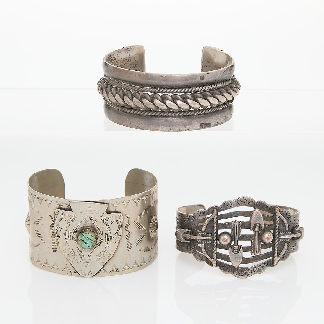 3 Southwest Silver Cuff Bracelets (1 of 3)