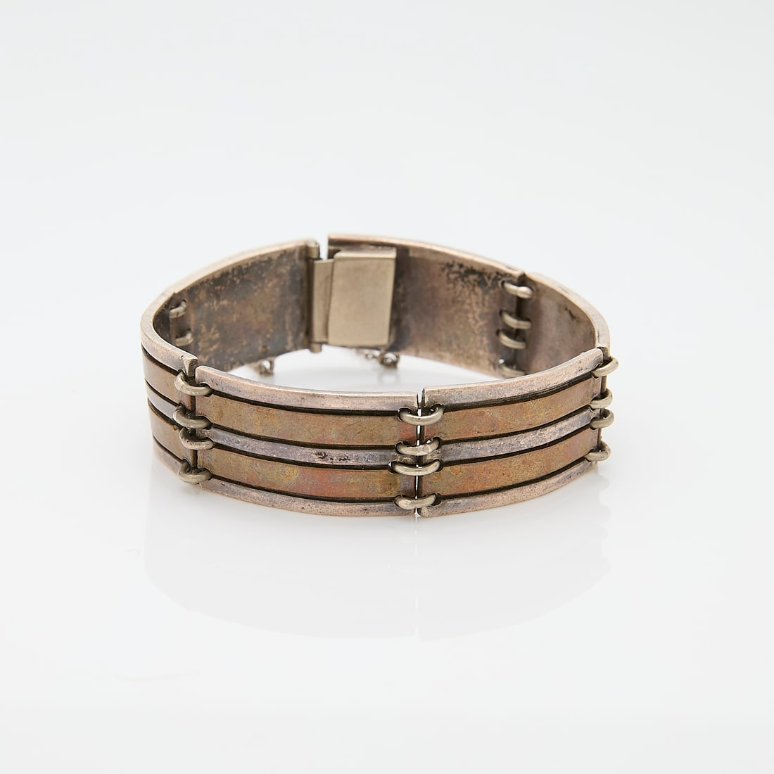 Mexican Sterling Silver Bracelet with Copper Accents (1 of 4)