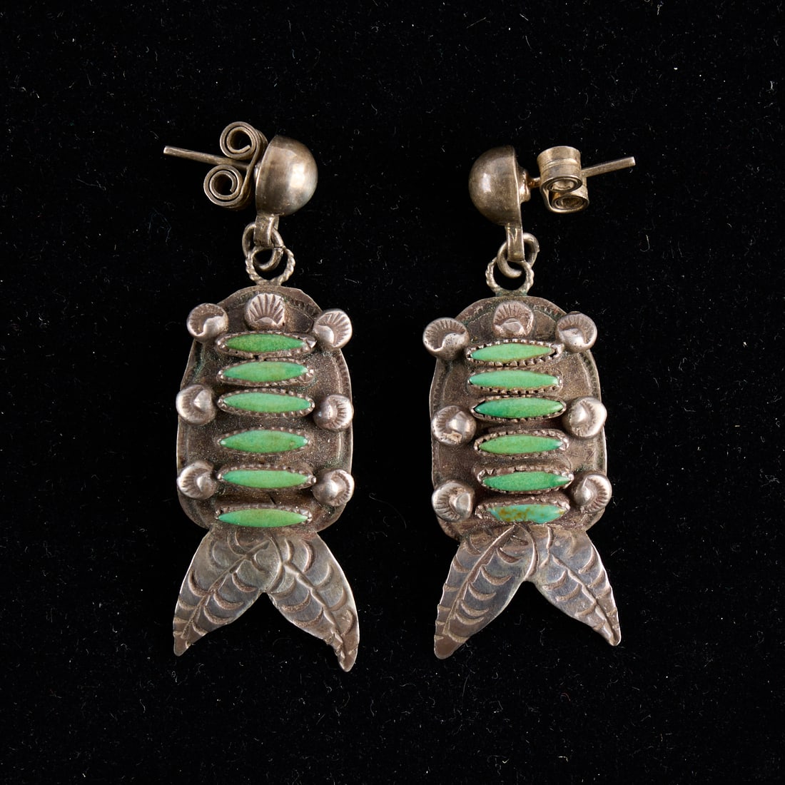 Navajo Silver Fish Earrings (1 of 2)