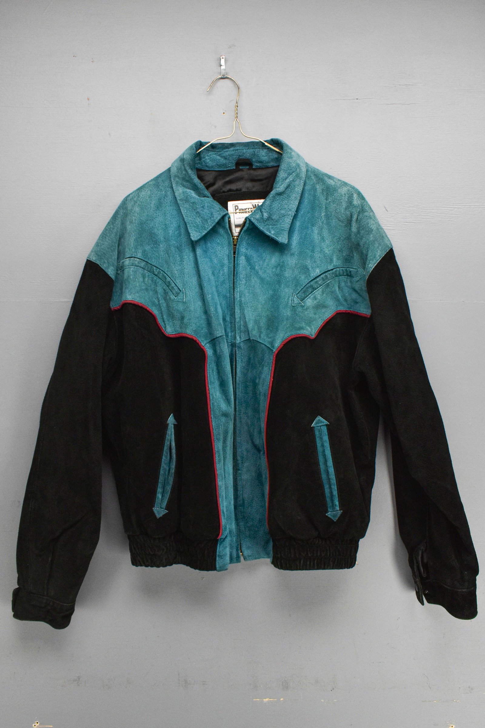Men's Retro Pioneer Wear Western Leather Jacket, Size Medium (1 of 8)