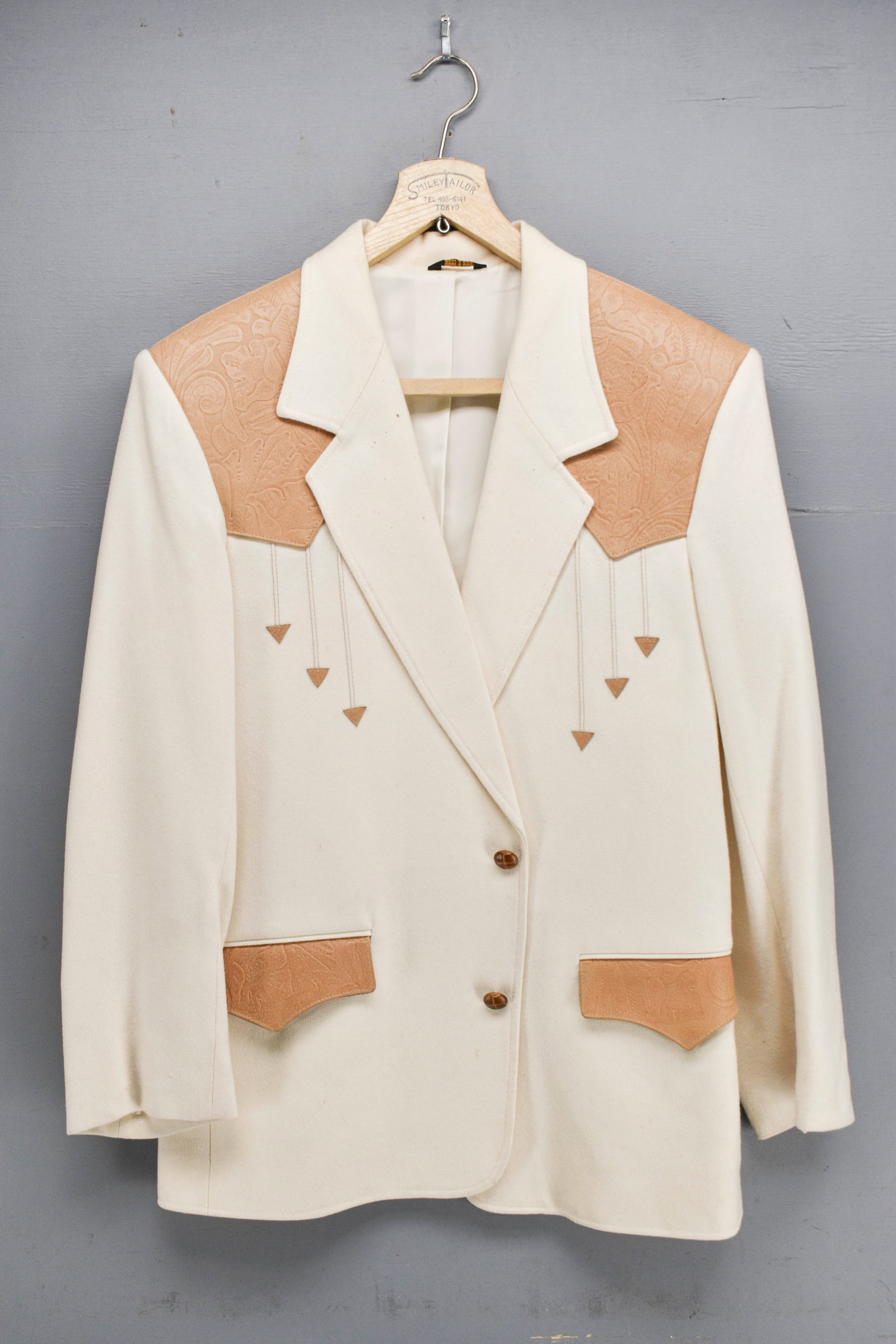 Men's Pioneer Wear Western Wool & Leather Jacket, Size 42L (1 of 10)