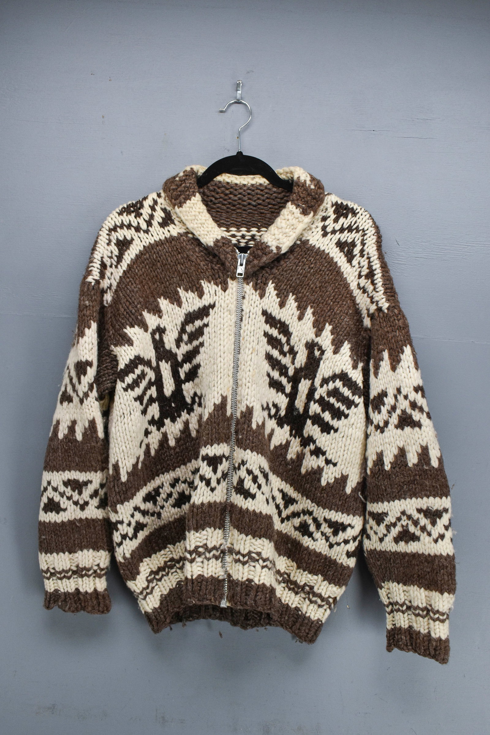 Men's Wool Knit Sweater, Eagle Motif (1 of 6)