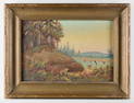Vintage Oil on Canvas Shoreline Landscape Painting