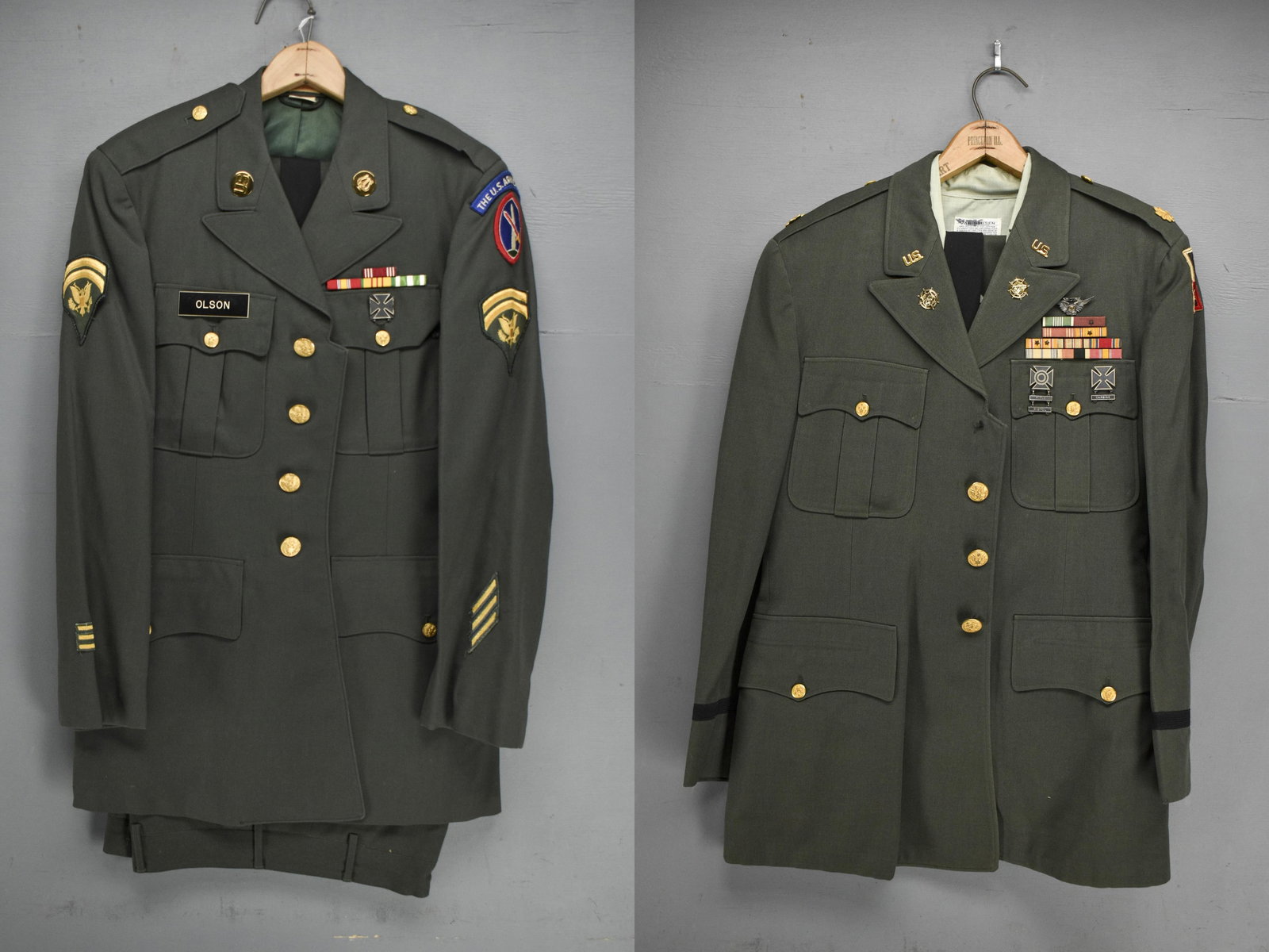 Two U.S. Army Dress Green Uniforms (1 of 14)