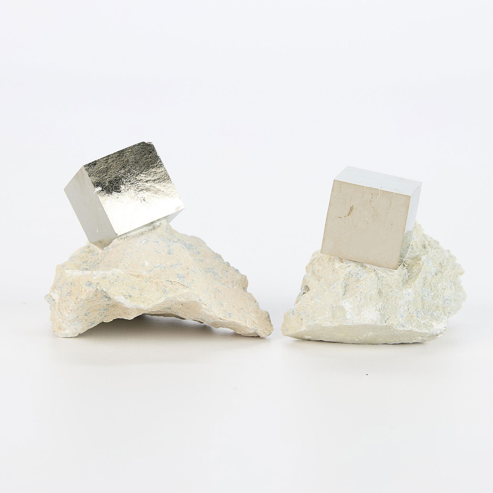 2 Pyrite Mineral Cubes in Matrix (1 of 4)