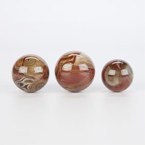 Grp 3 Sardonyx Banded Agate Polished Spheres