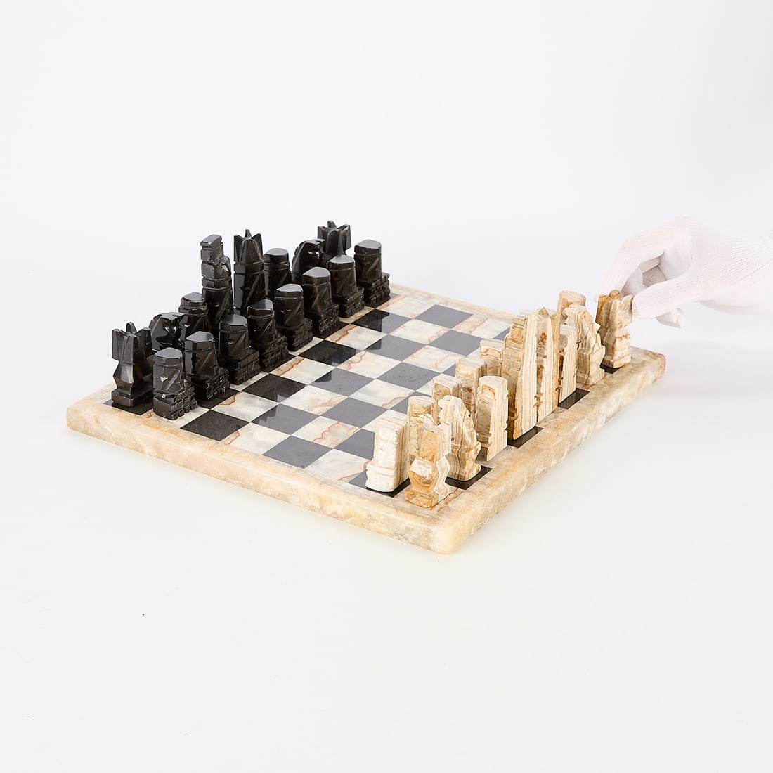 Onyx & Marble Chess Set with Board (1 of 8)