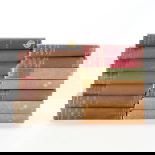 Group of Fiction and Non Fiction Books: Group of 14 fiction and non fiction books, such as "Scarlet Letter" by Nathaniel Hawthorne, "The Crossing" by Winston Churchill, and "Principles of Psychology" by William James.Height ranges from 7 1/