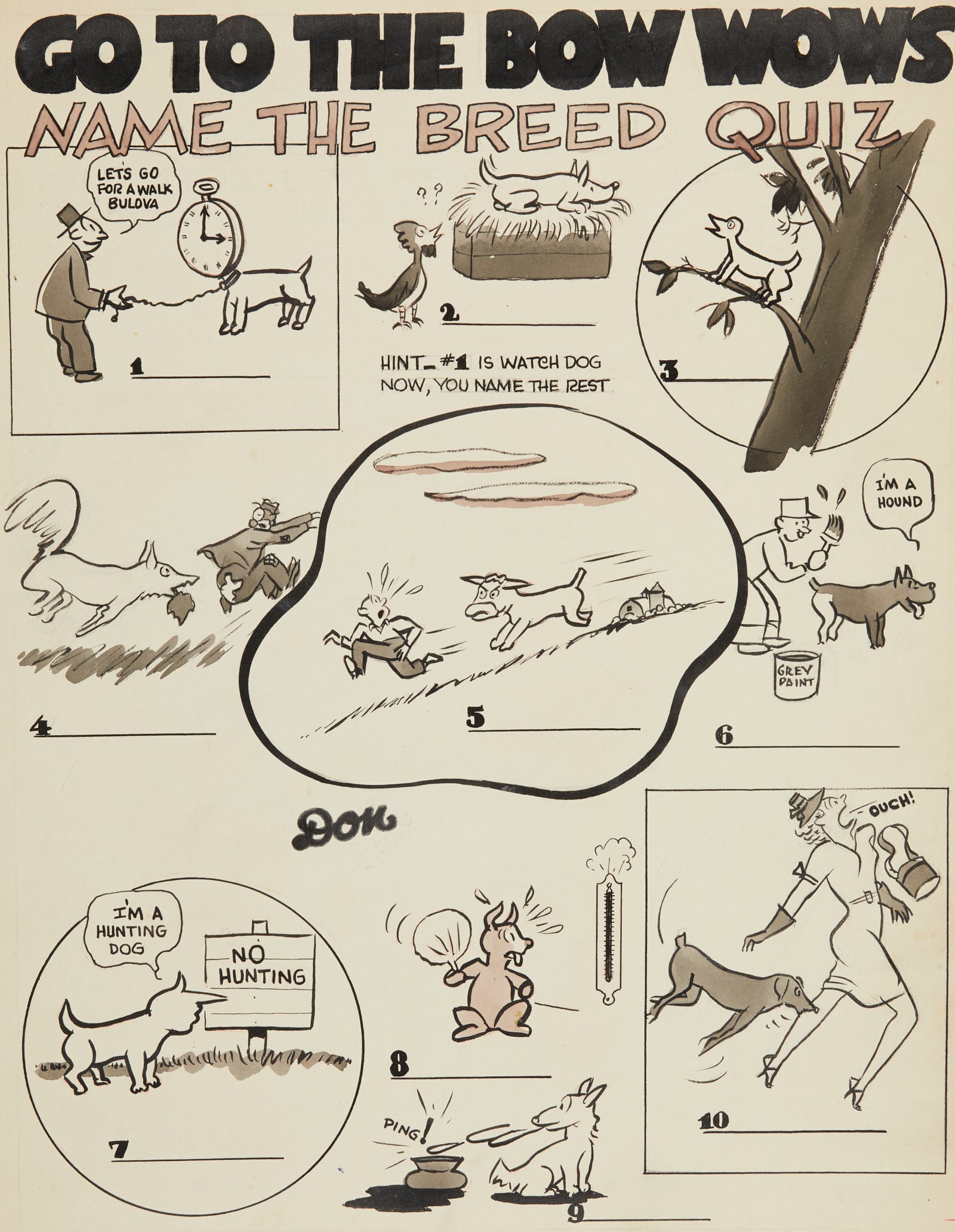 "Go to the Bow Wows" Quiz Comic Nifty Gags (1 of 6)