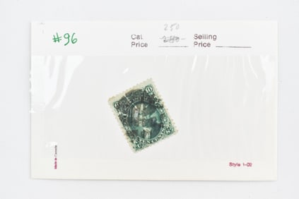 1868 U.S. Scott #96 10 Cent Green George Washington Stamp
