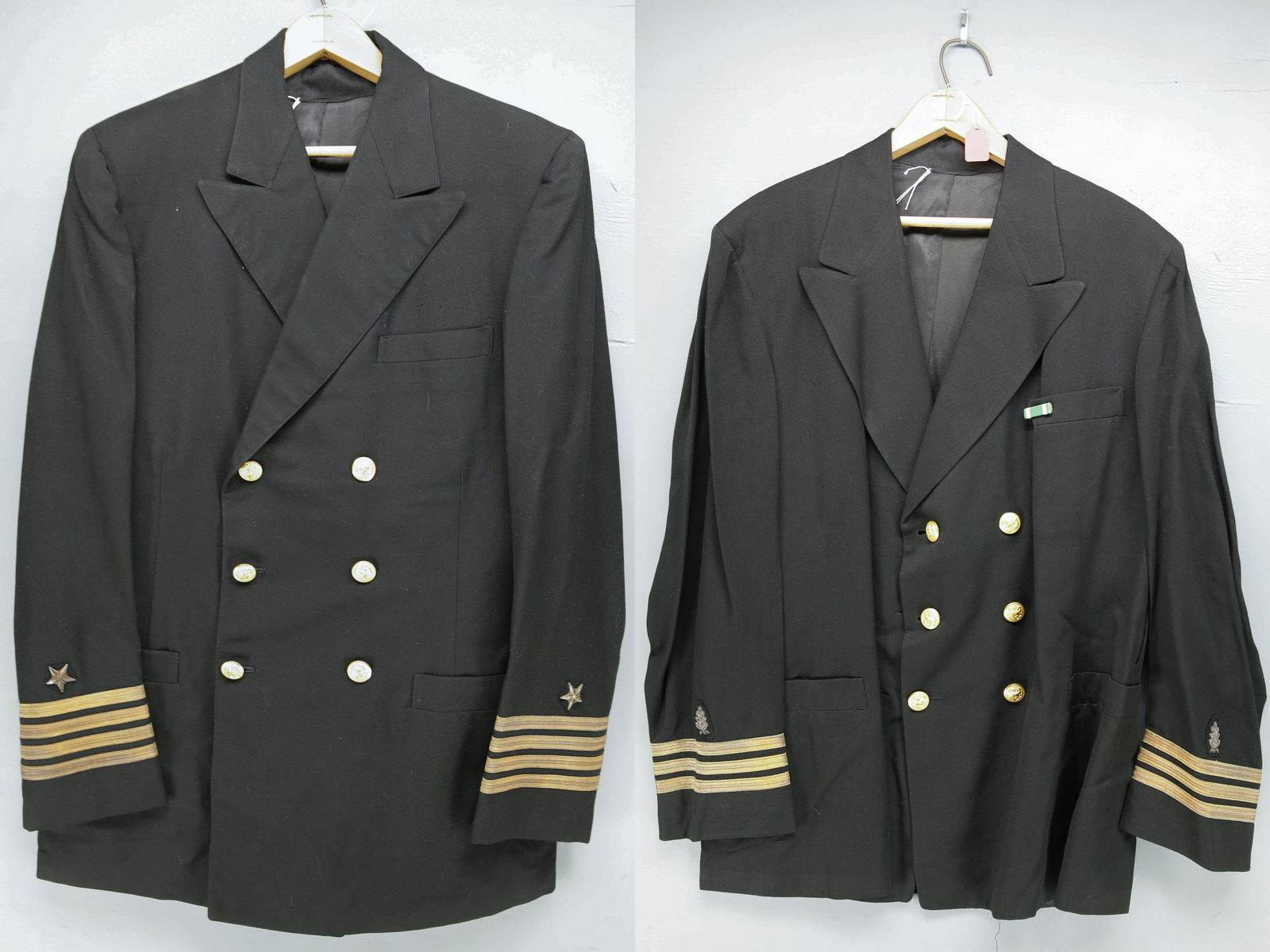 2 U.S. Navy Double Breasted Black Officer's Coats (1 of 7)
