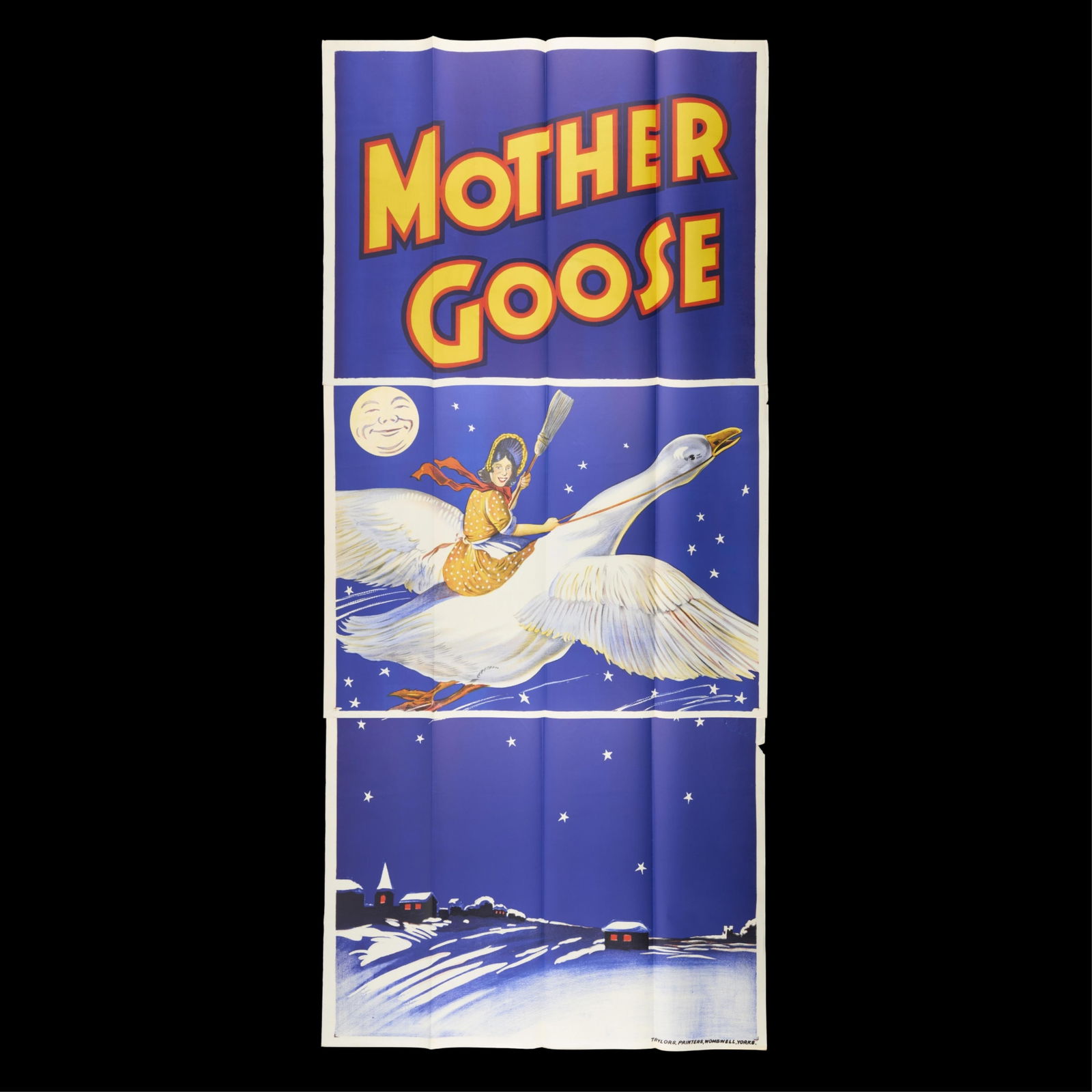 3 Sheet Art Deco 1930's Mother Goose Theater Poster Stone Lithograph (1 of 8)