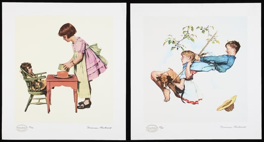 2 Norman Rockwell S/N Seriolithographs