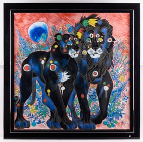 Tie Feng Jiang "Royal Couple" Serigraph