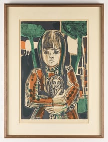 Francoise Gilot "Little Girl with Owl" Lithograph