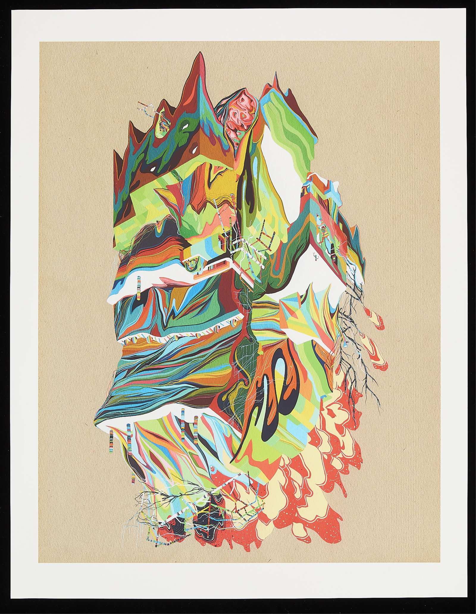 Jacob Magraw-Michelson "Drawing" Print: Jacob Magraw-Michelson "Drawing" print, with its accompanying certificate with signature and print number for 20x200. Unframed. 22"H x 17"W.
