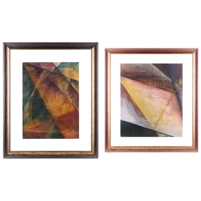 2 Kati Roberts Abstract Mixed Media Artworks