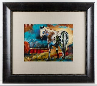 John and Elli Milan White Horse Mixed Media