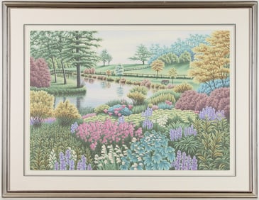 Large Scott Nellis "Country Walk" Serigraph