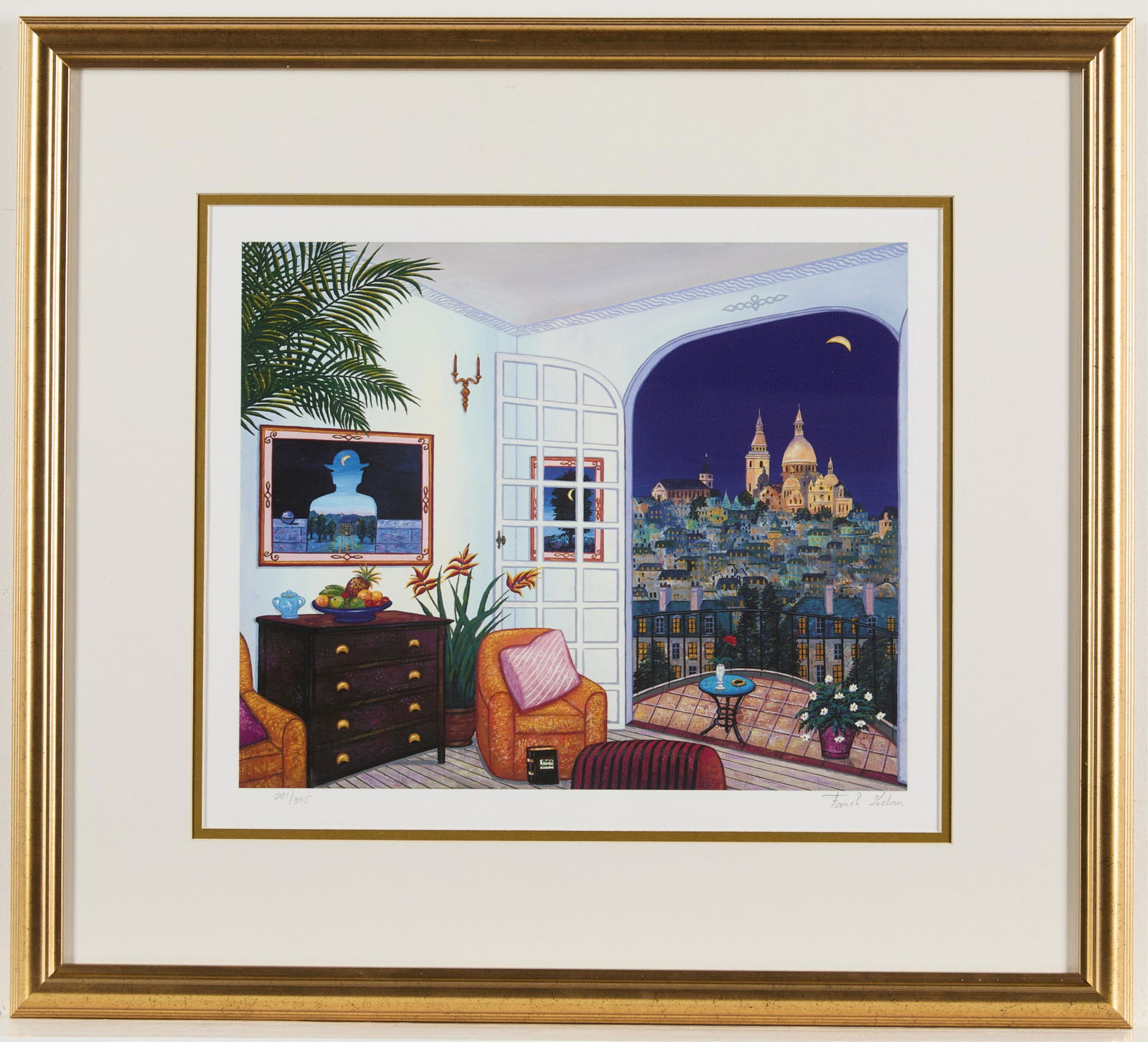 Fanch Ledan "Interior With Magritte" Serigraph Print (1 of 6)
