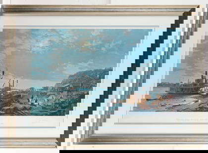 John Stobart "Independence" S/N Print: John Stobart (British, 1929-2023). Lithograph on paper titled "Independence: Start of the Santa Fe Trail in 1842," 1977. Pencil signed and editioned 245/750 along the lower right.31.75"H x 43.25"W.