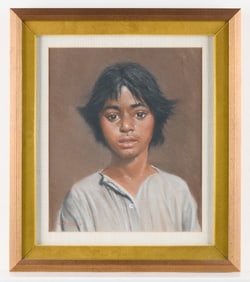 Mexican Artist Pastel Portrait - Signed