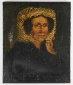 2 19th c. American School Oil on Canvas Portraits
