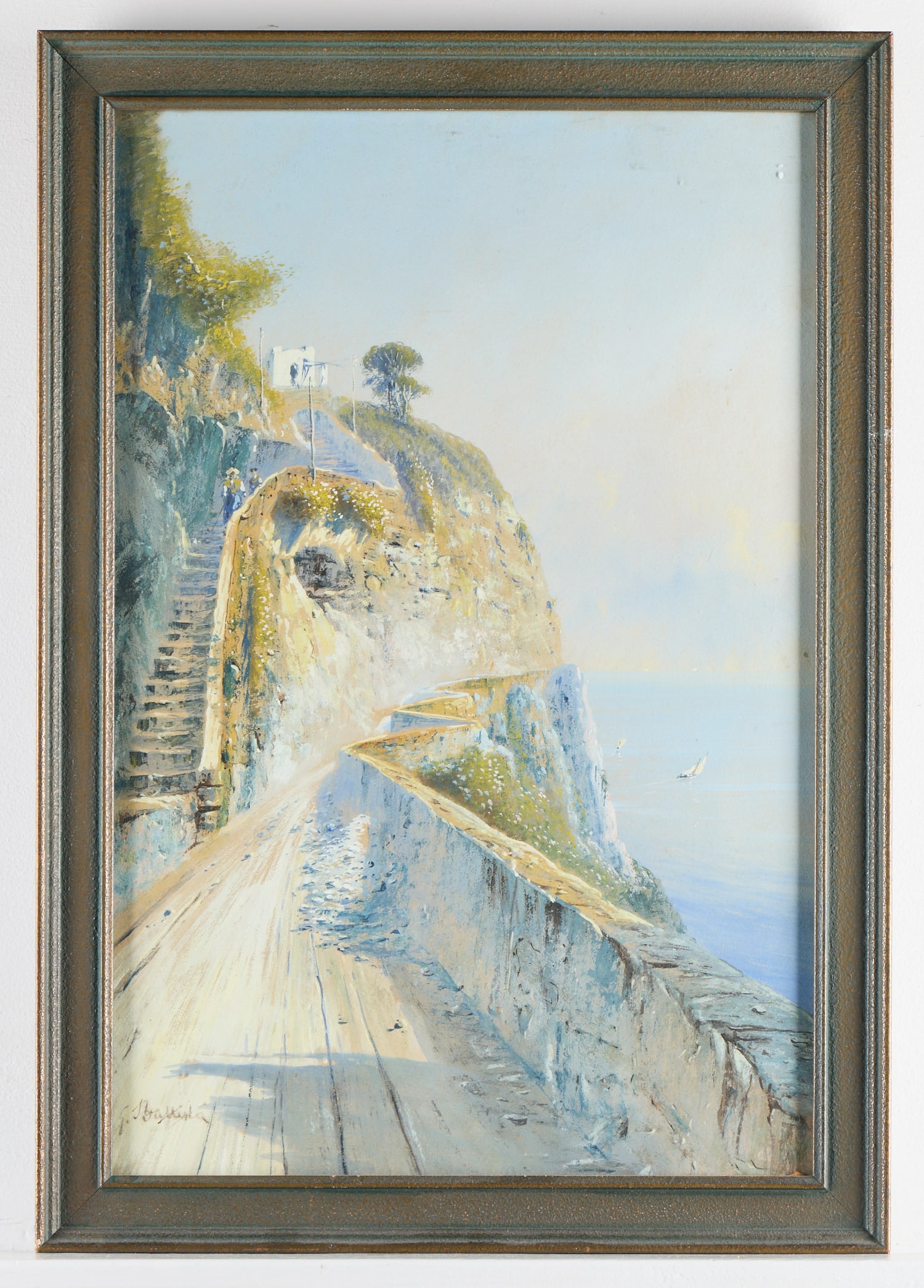 Giovanni Battista "Steps to Capri" Gauche Painting (1 of 4)