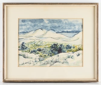 Edna Andrade Watercolor "Landscape w/ Dunes" 1958