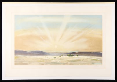 Peter Hurd Sunset Watercolor Painting