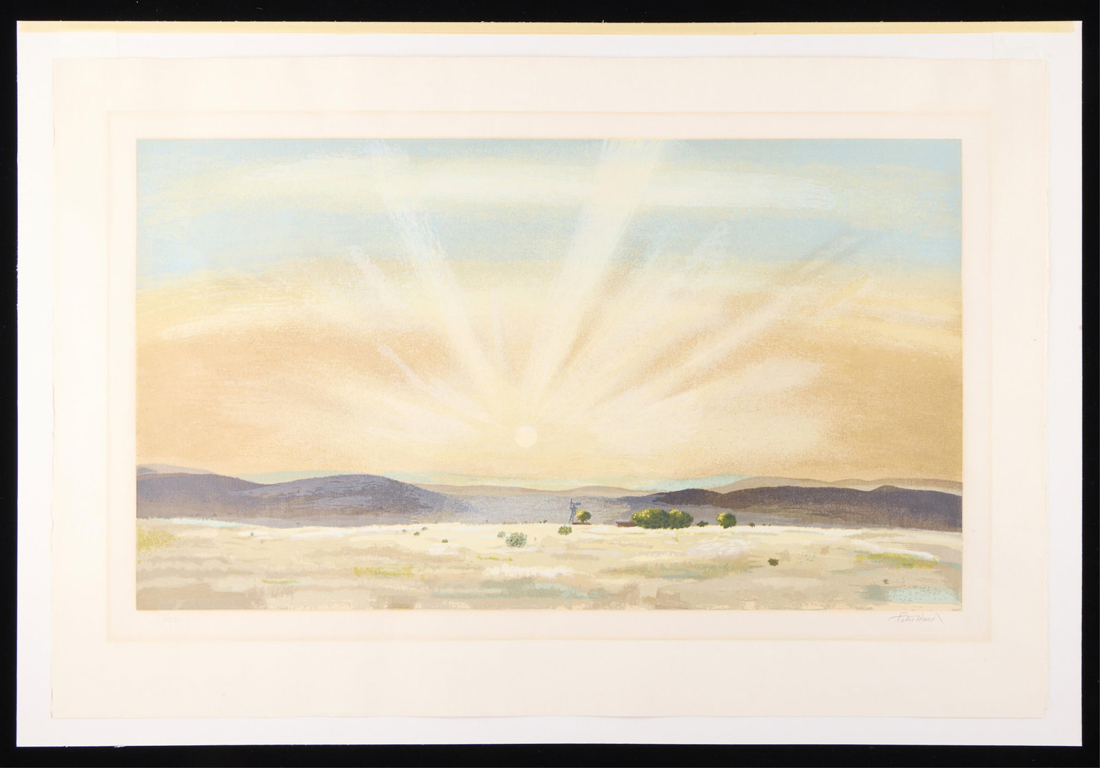 Peter Hurd Sunset Lithograph Print (1 of 4)
