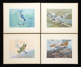4 John Berkey Airplane Paintings
