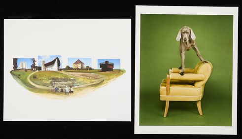 2 William Wegman Prints - "The Architects" & "About 4:30"