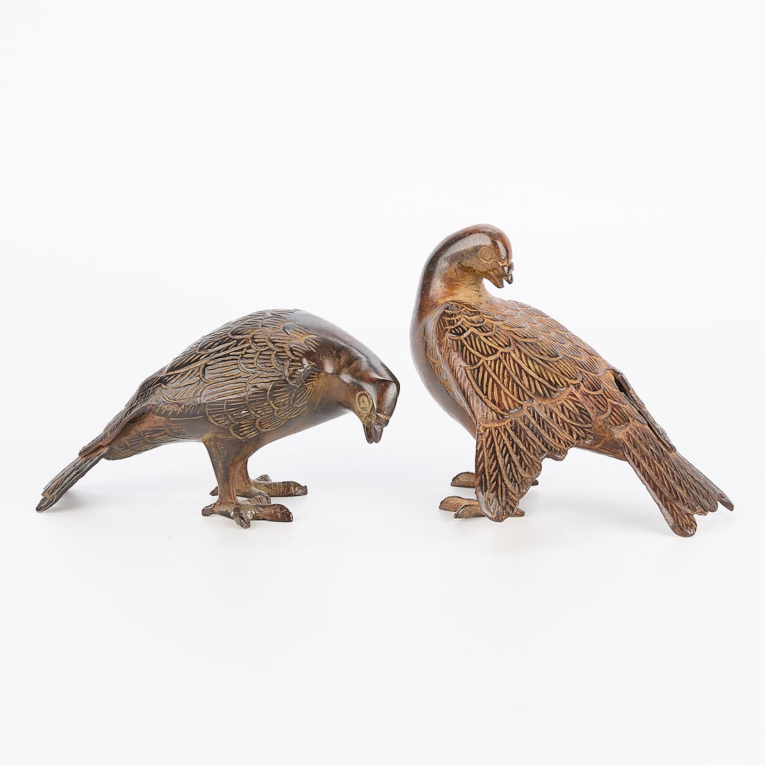 Pair of Metal Dove or Pigeon Figures