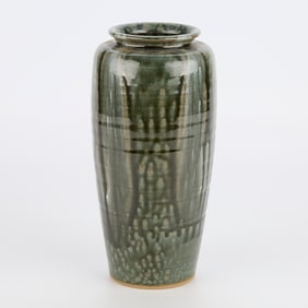 Otagiri Green Drip Glaze Vase