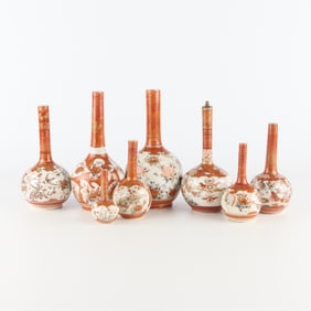 8 Japanese Kutani Vases