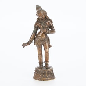 Indian Bronze Figure of Goddess Parvati