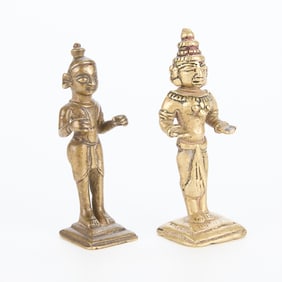 2 Antique Indian Bronze Statues