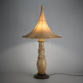 Chinese Han Dynasty Style Pottery Lamp
