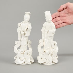 Pair Blanc de Chine Asian Figures