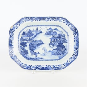 Chinese Export B&W Serving Tray